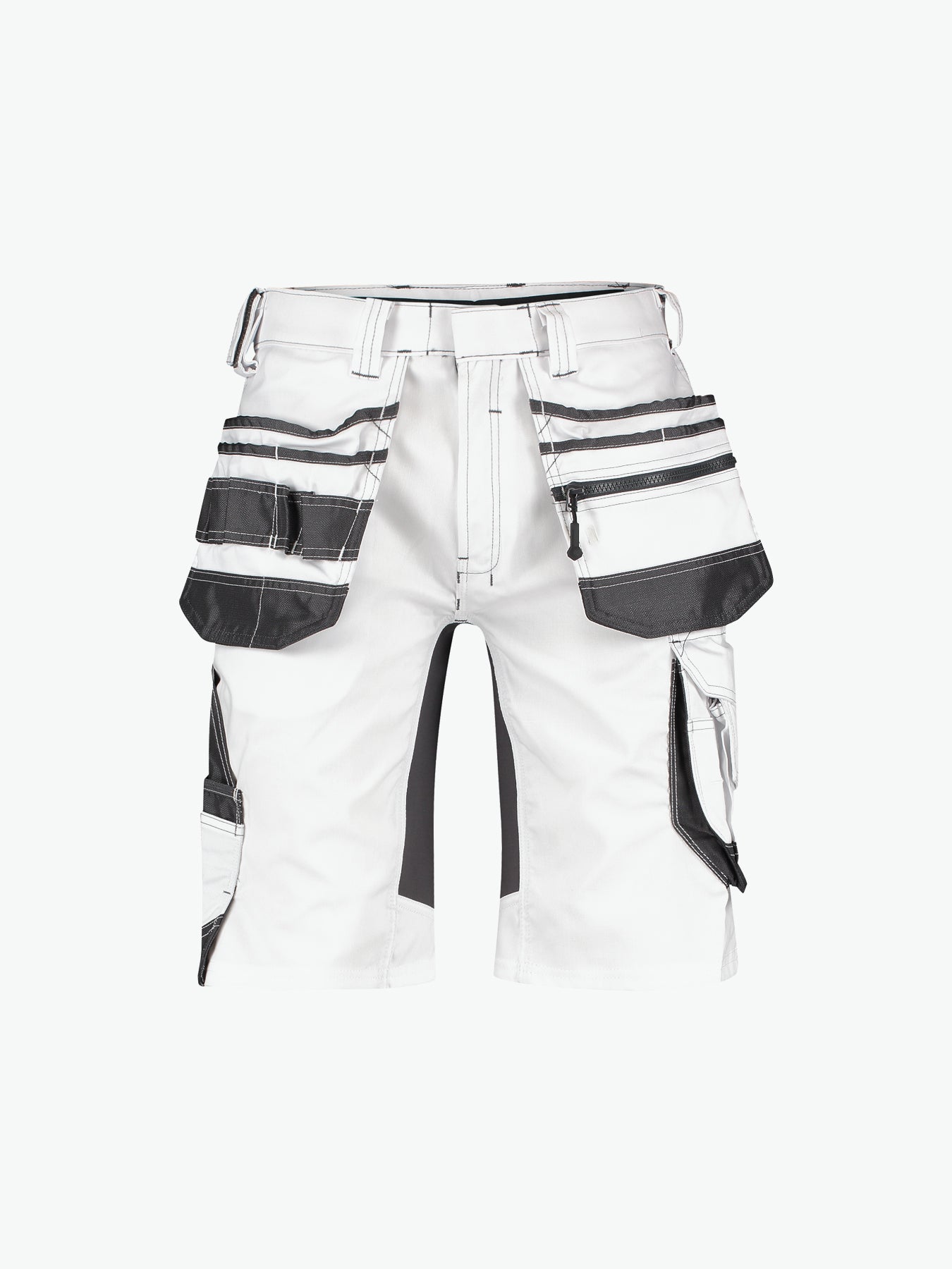 Dassy Trix Painters Schildersshort met stretch en holsterzakken - Wit/Antracietgrijs Korte Werkbroek Dassy