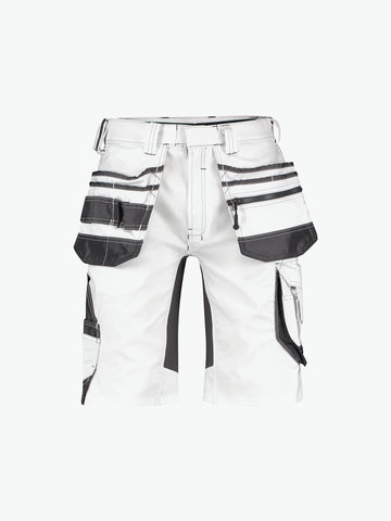 Dassy Trix Painters Schildersshort met stretch en holsterzakken - Wit/Antracietgrijs Korte Werkbroek Dassy