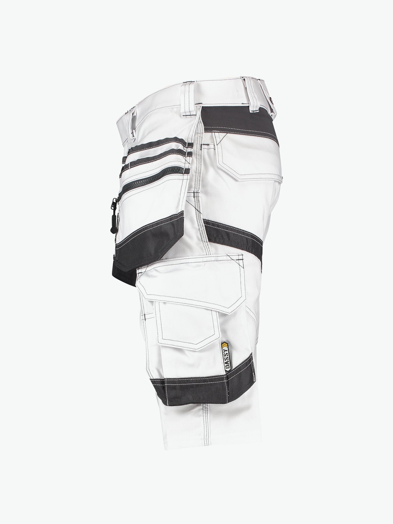 Dassy Trix Painters Schildersshort met stretch en holsterzakken - Wit/Antracietgrijs Korte Werkbroek Dassy
