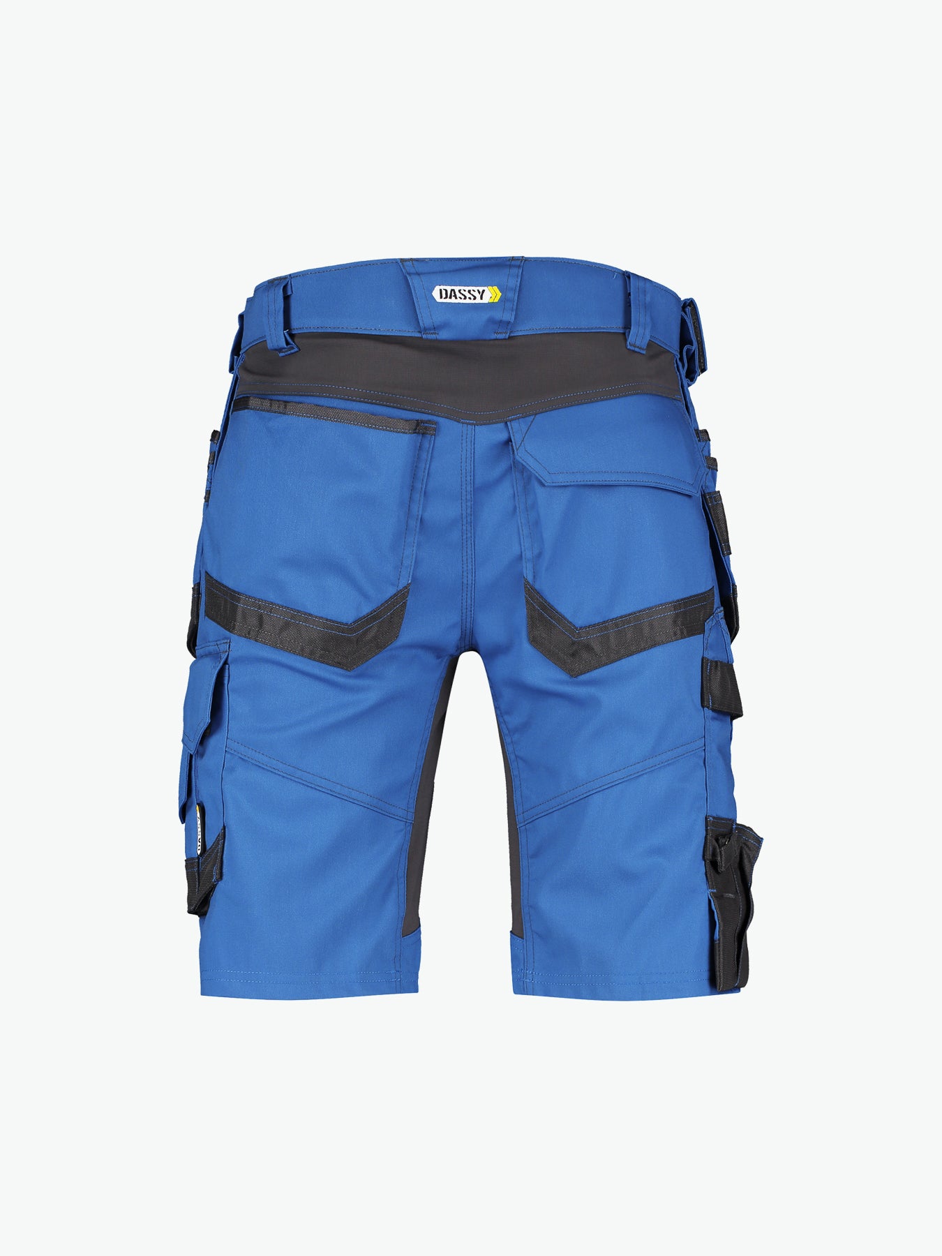 Dassy Trix Holsterzakkenshort met stretch - Azuurblauw/Antracietgrijs Korte Werkbroek Dassy