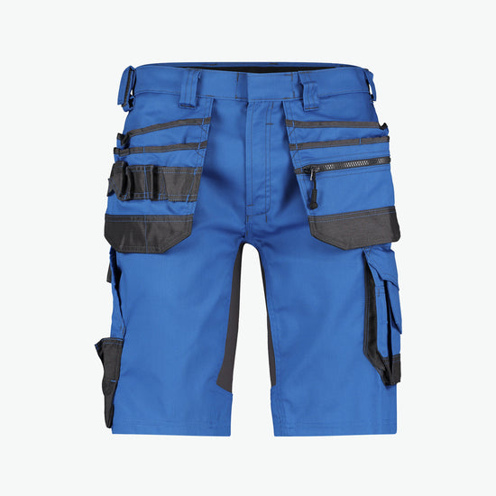 Dassy Trix Holsterzakkenshort met stretch - Azuurblauw/Antracietgrijs Korte Werkbroek Dassy