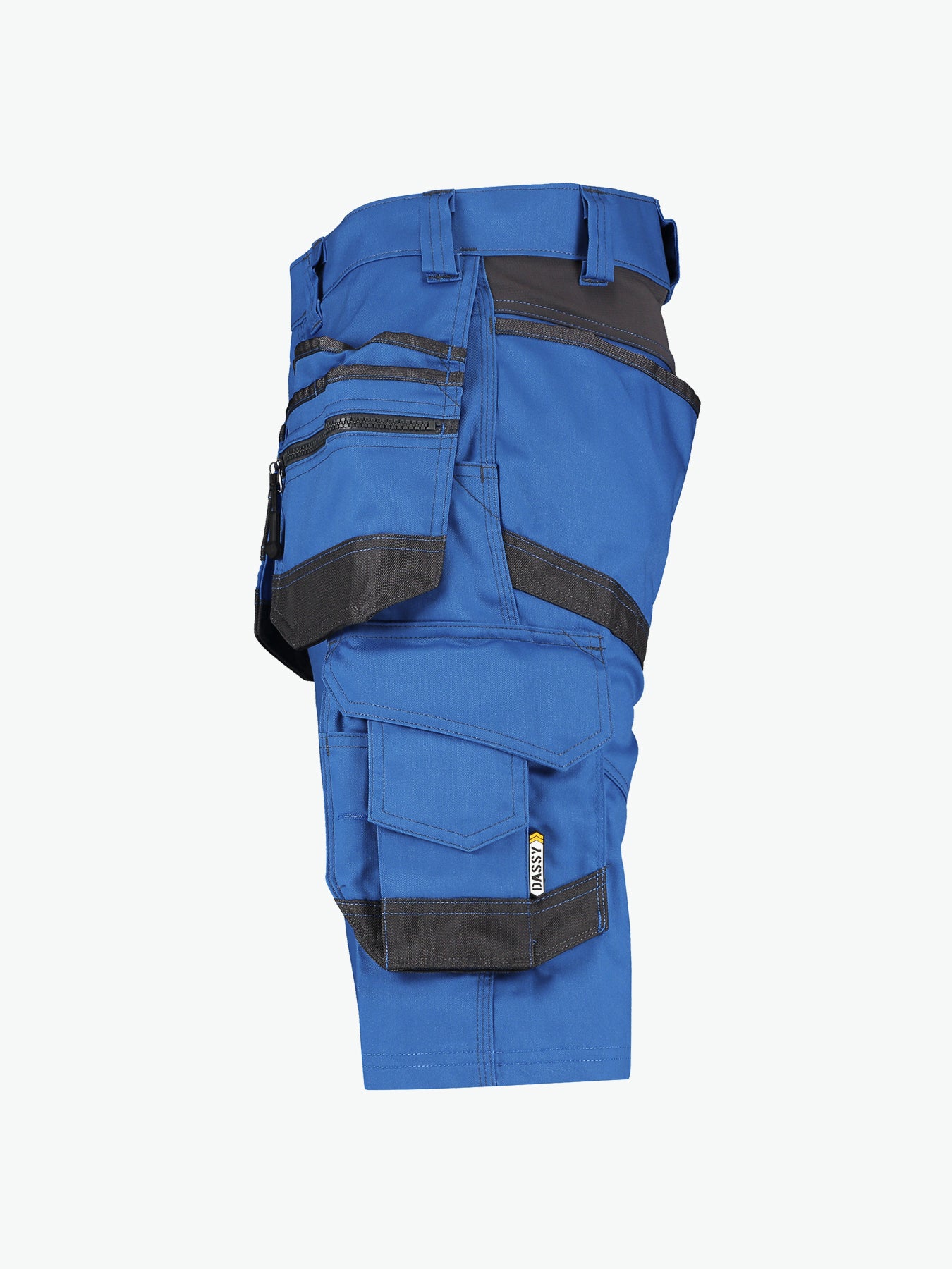 Dassy Trix Holsterzakkenshort met stretch - Azuurblauw/Antracietgrijs Korte Werkbroek Dassy