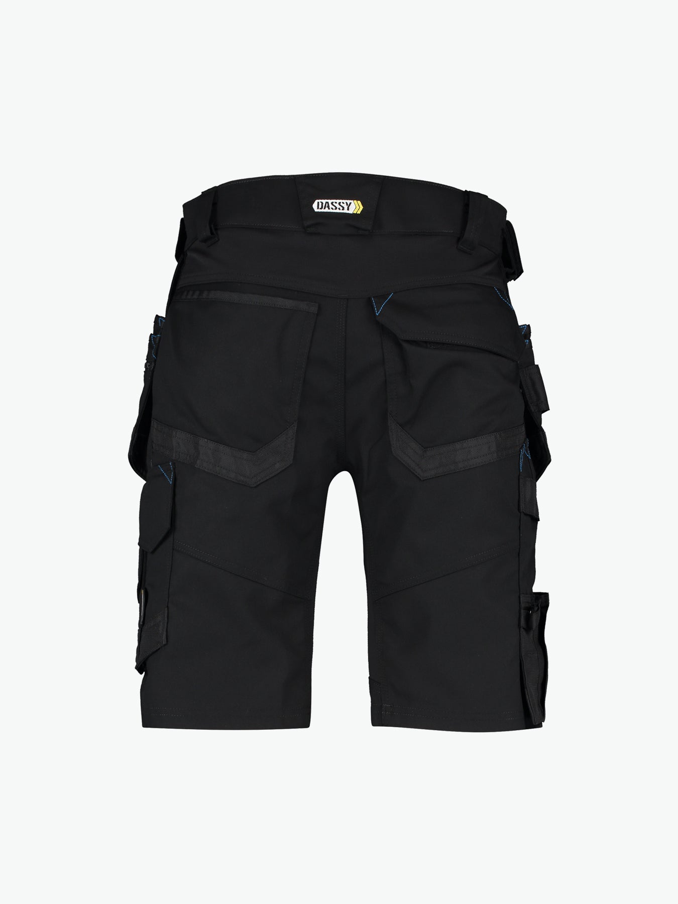 Dassy Trix Holsterzakkenshort met stretch - Zwart Korte Werkbroek Dassy