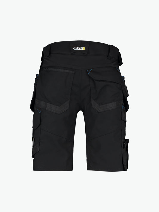 Dassy Trix Holsterzakkenshort met stretch - Zwart Korte Werkbroek Dassy