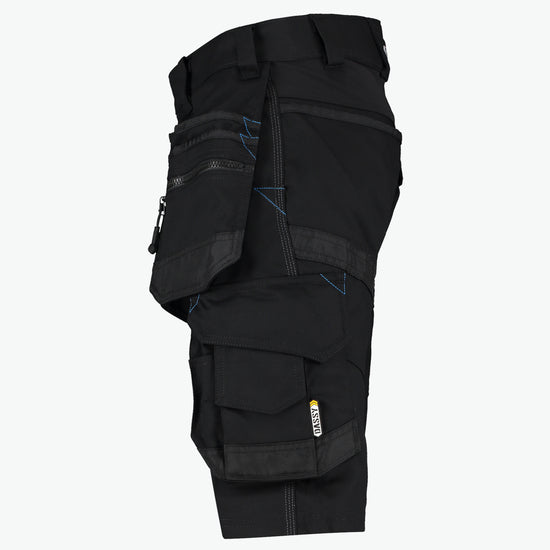 Dassy Trix Holsterzakkenshort met stretch - Zwart Korte Werkbroek Dassy