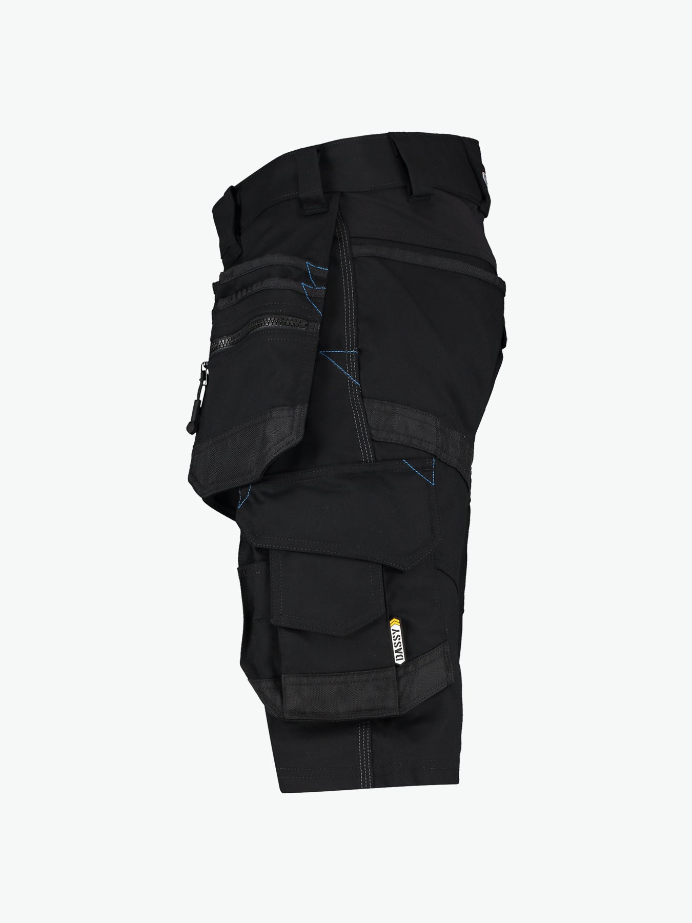 Dassy Trix Holsterzakkenshort met stretch - Zwart Korte Werkbroek Dassy