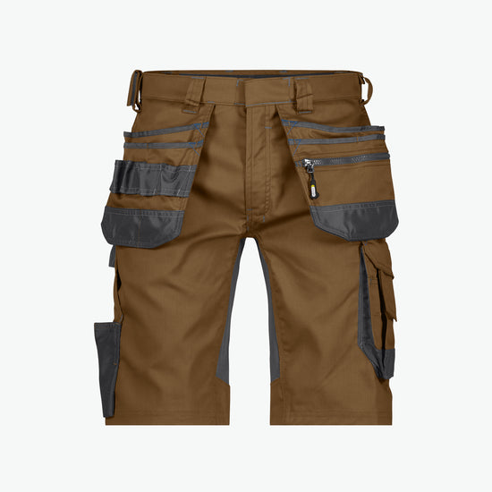 Dassy Trix Holsterzakkenshort met stretch - Leembruin/Antracietgrijs Korte Werkbroek Dassy