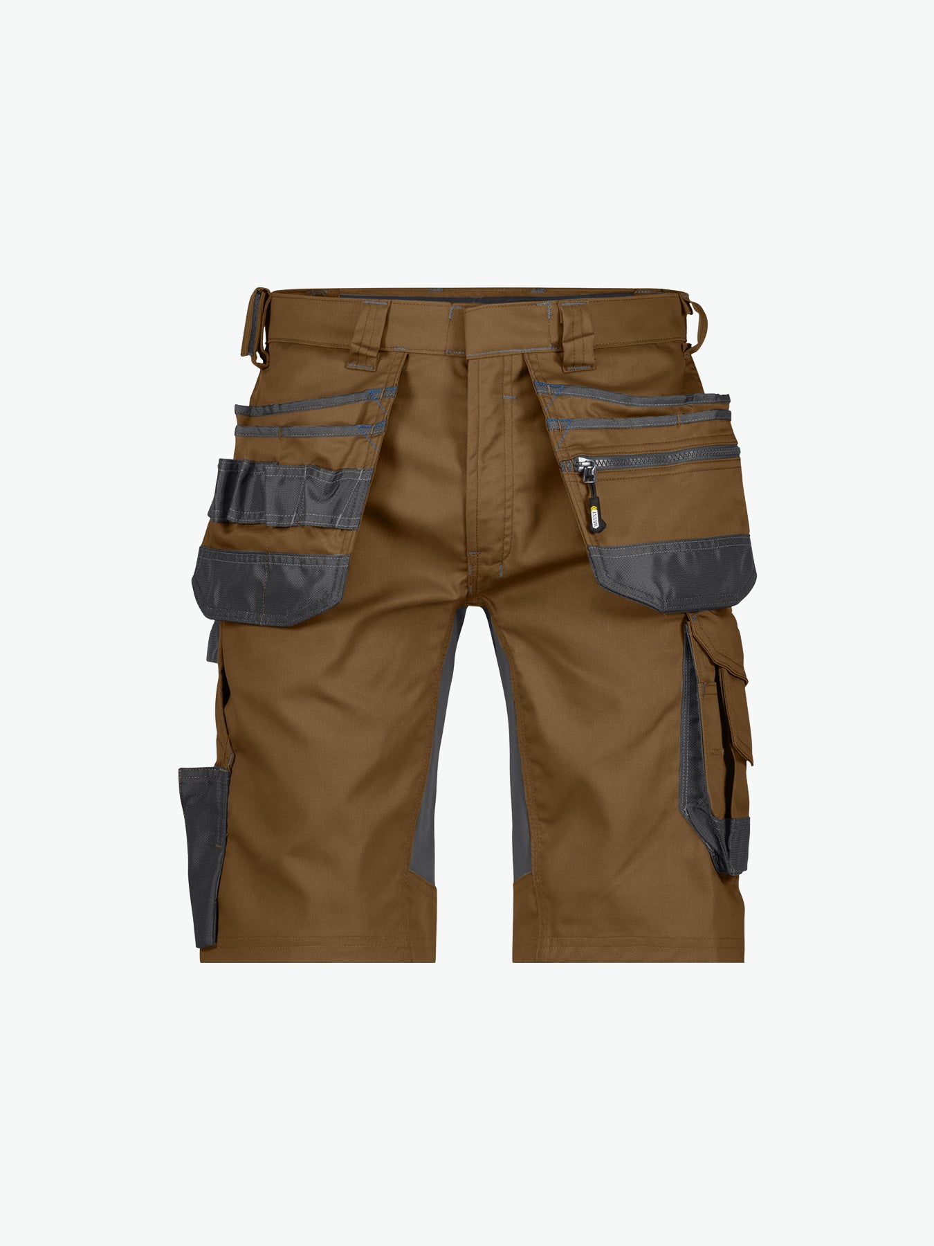 Dassy Trix Holsterzakkenshort met stretch - Leembruin/Antracietgrijs Korte Werkbroek Dassy