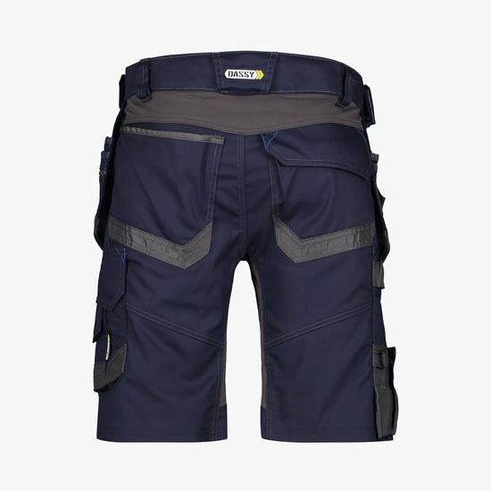 Dassy Trix Holsterzakkenshort met stretch - Nachtblauw/Antracietgrijs Korte Werkbroek Dassy