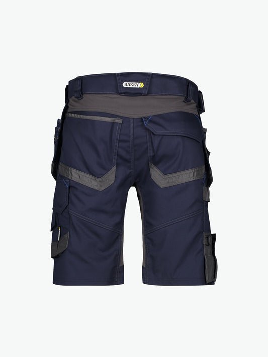 Dassy Trix Holsterzakkenshort met stretch - Nachtblauw/Antracietgrijs Korte Werkbroek Dassy