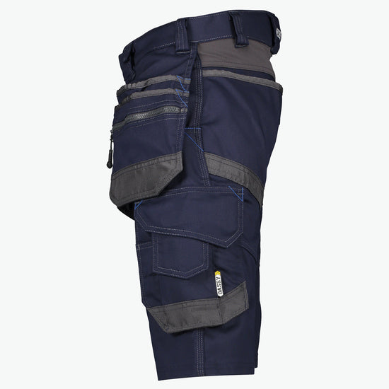 Dassy Trix Holsterzakkenshort met stretch - Nachtblauw/Antracietgrijs Korte Werkbroek Dassy