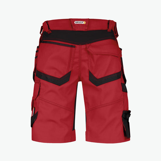 Dassy Trix Holsterzakkenshort met stretch - Rood/Zwart Korte Werkbroek Dassy