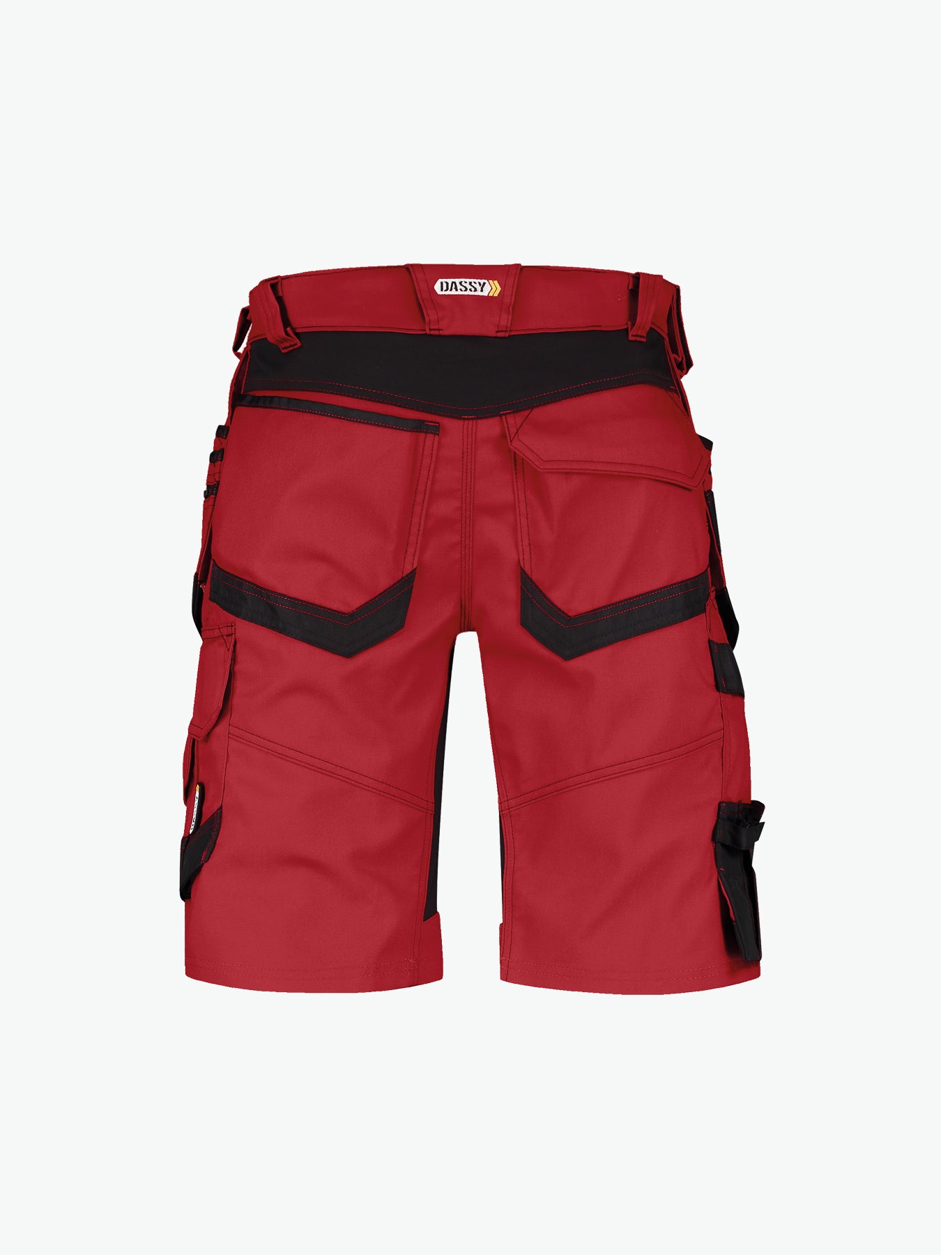 Dassy Trix Holsterzakkenshort met stretch - Rood/Zwart Korte Werkbroek Dassy