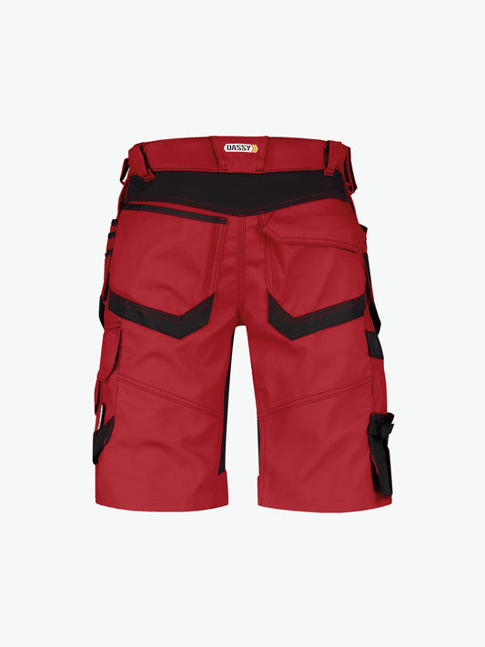 Dassy Trix Holsterzakkenshort met stretch - Rood/Zwart Korte Werkbroek Dassy