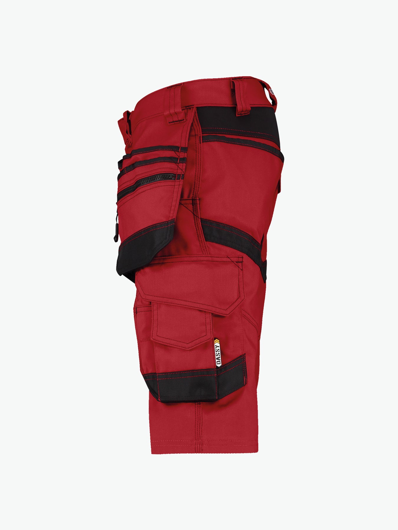 Dassy Trix Holsterzakkenshort met stretch - Rood/Zwart Korte Werkbroek Dassy