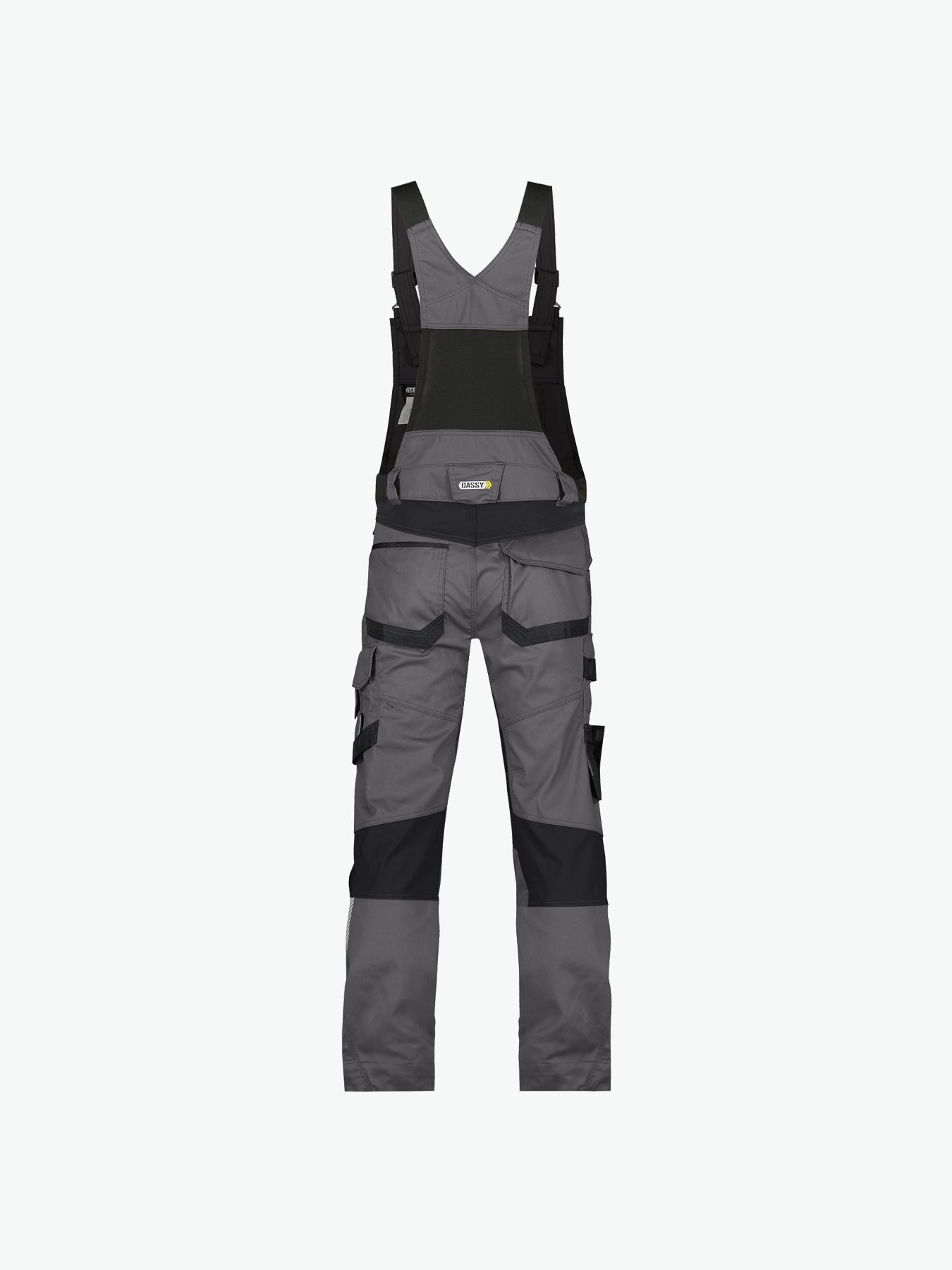 Dassy Tronix Bretelbroek met stretch en kniezakken - Antracietgrijs/Zwart Werkbroek Dassy