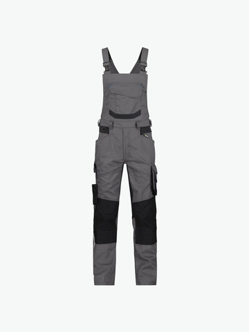 Dassy Tronix Bretelbroek met stretch en kniezakken - Antracietgrijs/Zwart Werkbroek Dassy