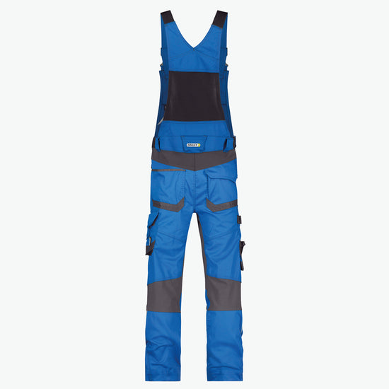 Dassy Tronix Bretelbroek met stretch en kniezakken - Azuurblauw/Antracietgrijs Werkbroek Dassy