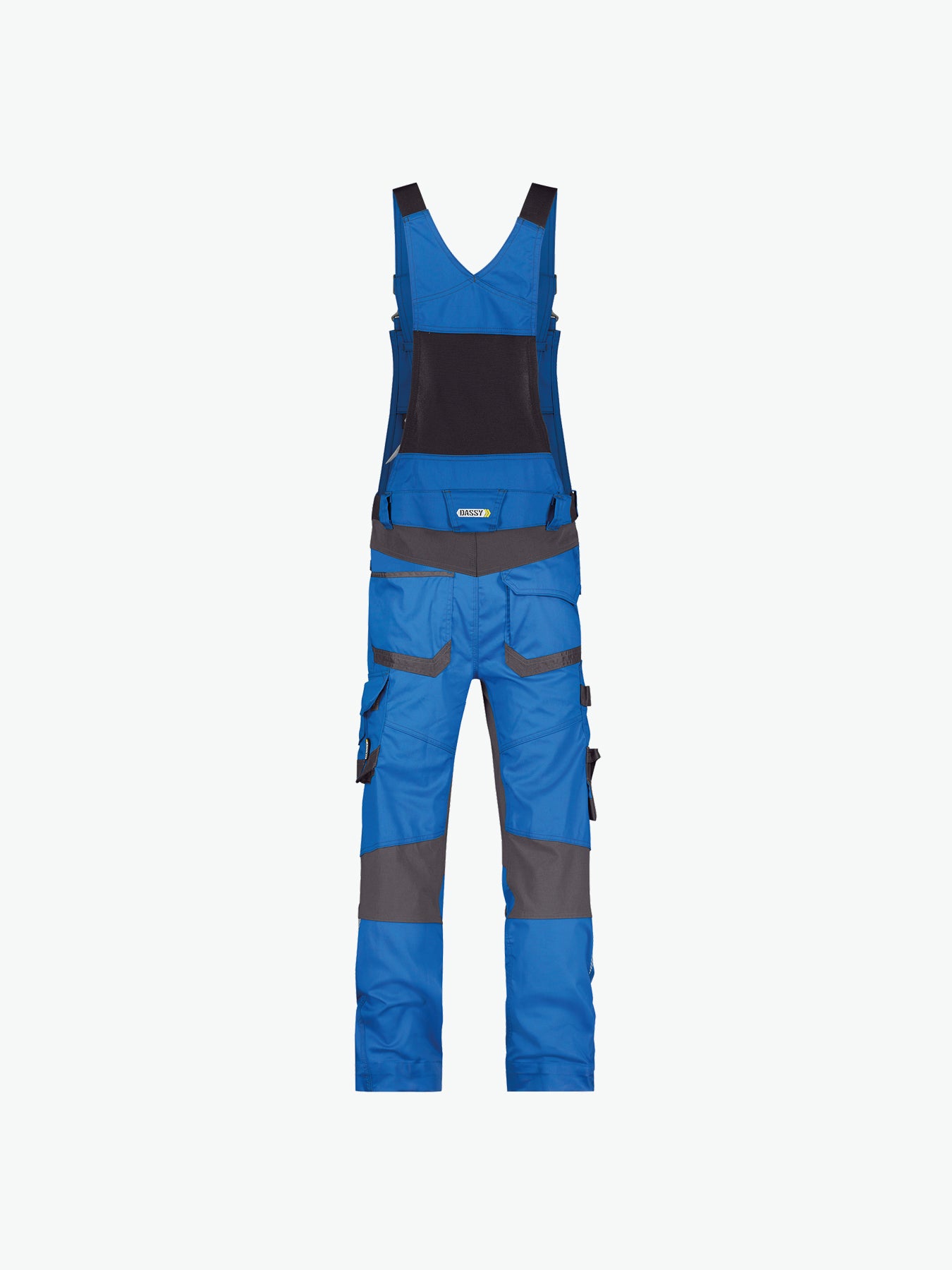 Dassy Tronix Bretelbroek met stretch en kniezakken - Azuurblauw/Antracietgrijs Werkbroek Dassy