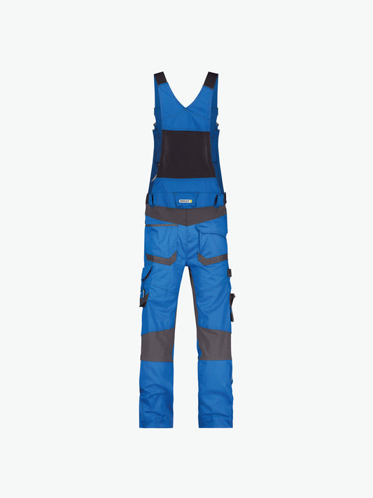 Dassy Tronix Bretelbroek met stretch en kniezakken - Azuurblauw/Antracietgrijs Werkbroek Dassy