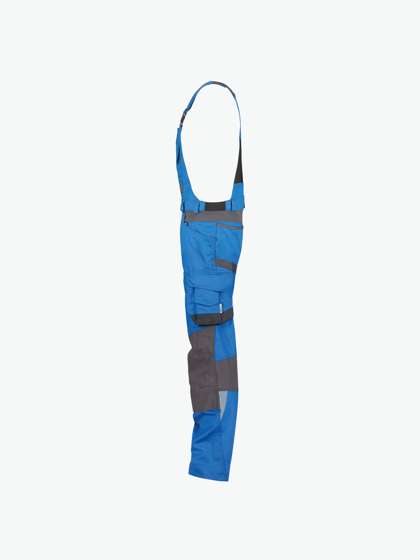 Dassy Tronix Bretelbroek met stretch en kniezakken - Azuurblauw/Antracietgrijs Werkbroek Dassy
