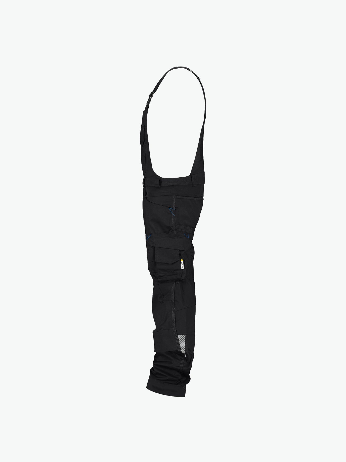 Dassy Tronix Bretelbroek met stretch en kniezakken - Zwart Werkbroek Dassy