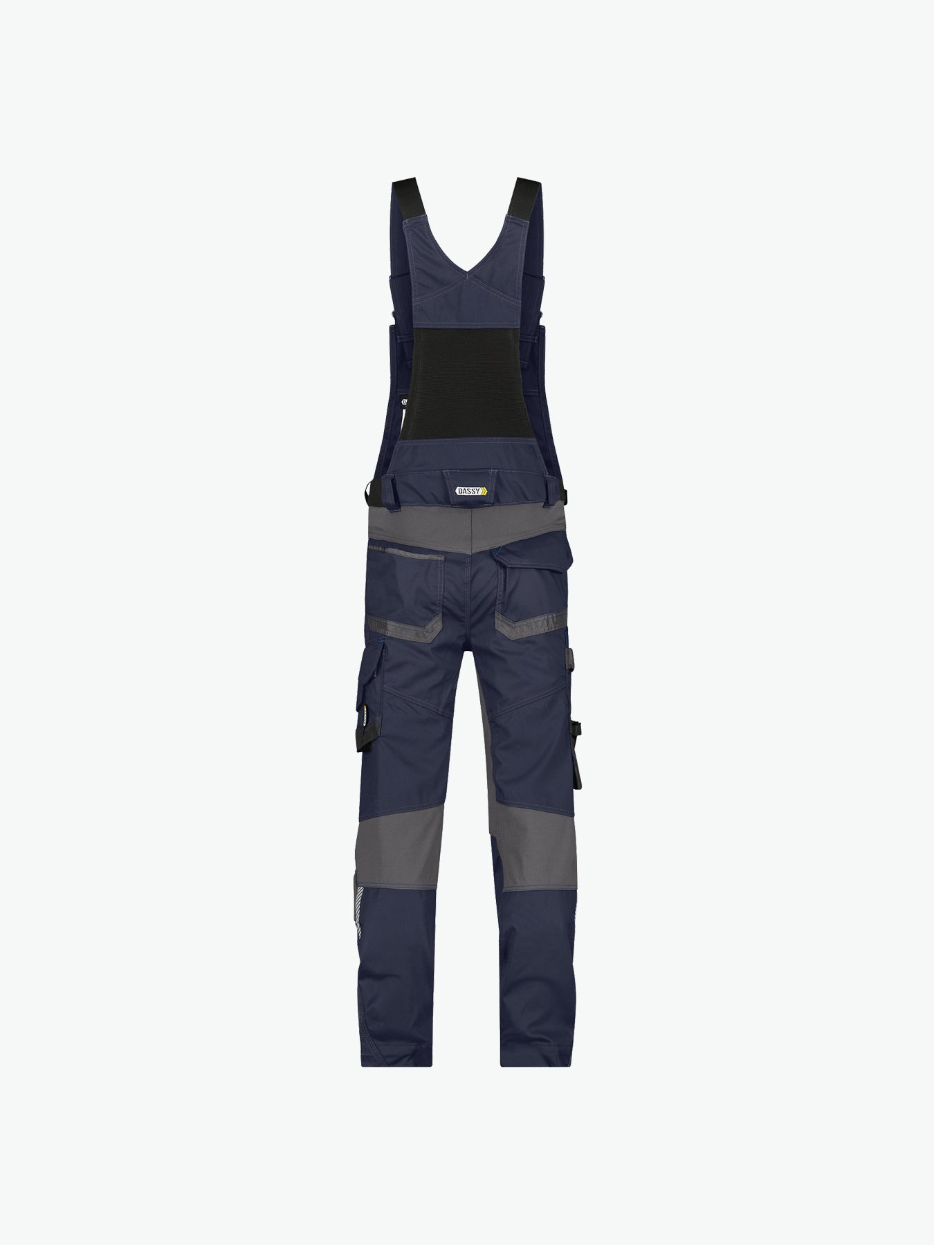 Dassy Tronix Bretelbroek met stretch en kniezakken - Nachtblauw/Antracietgrijs Werkbroek Dassy