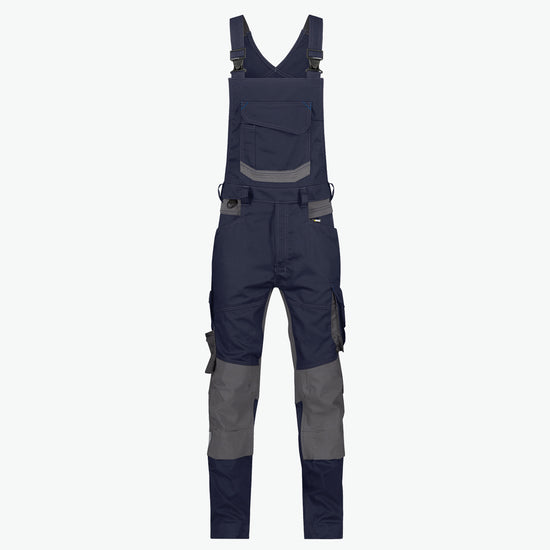 Dassy Tronix Bretelbroek met stretch en kniezakken - Nachtblauw/Antracietgrijs Werkbroek Dassy