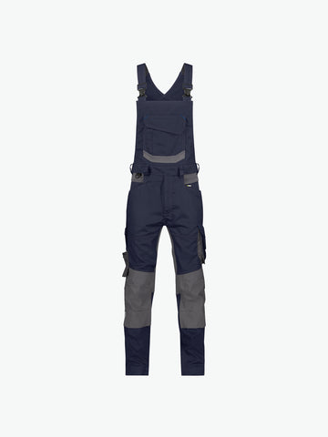 Dassy Tronix Bretelbroek met stretch en kniezakken - Nachtblauw/Antracietgrijs Werkbroek Dassy