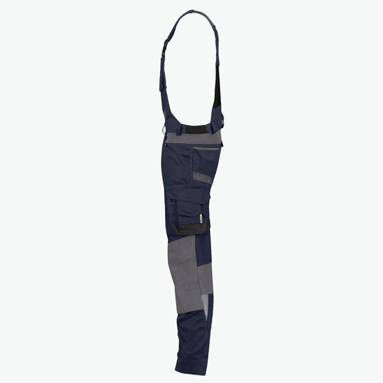 Dassy Tronix Bretelbroek met stretch en kniezakken - Nachtblauw/Antracietgrijs Werkbroek Dassy