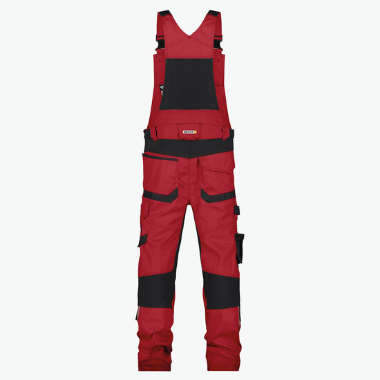 Dassy Tronix Bretelbroek met stretch en kniezakken - Rood/Zwart Werkbroek Dassy