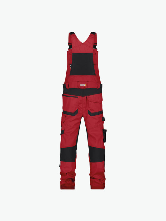 Dassy Tronix Bretelbroek met stretch en kniezakken - Rood/Zwart Werkbroek Dassy