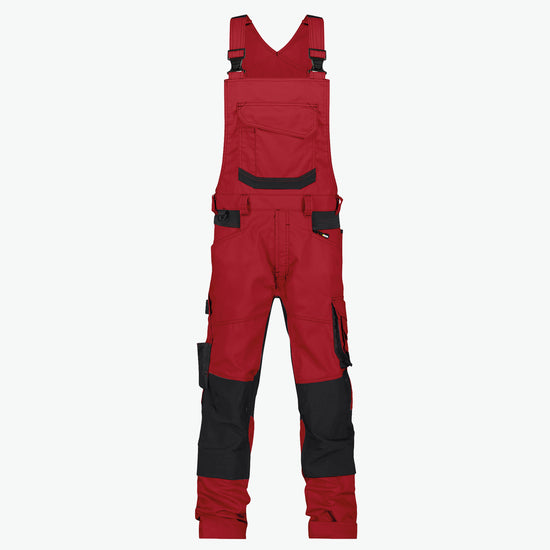 Dassy Tronix Bretelbroek met stretch en kniezakken - Rood/Zwart Werkbroek Dassy