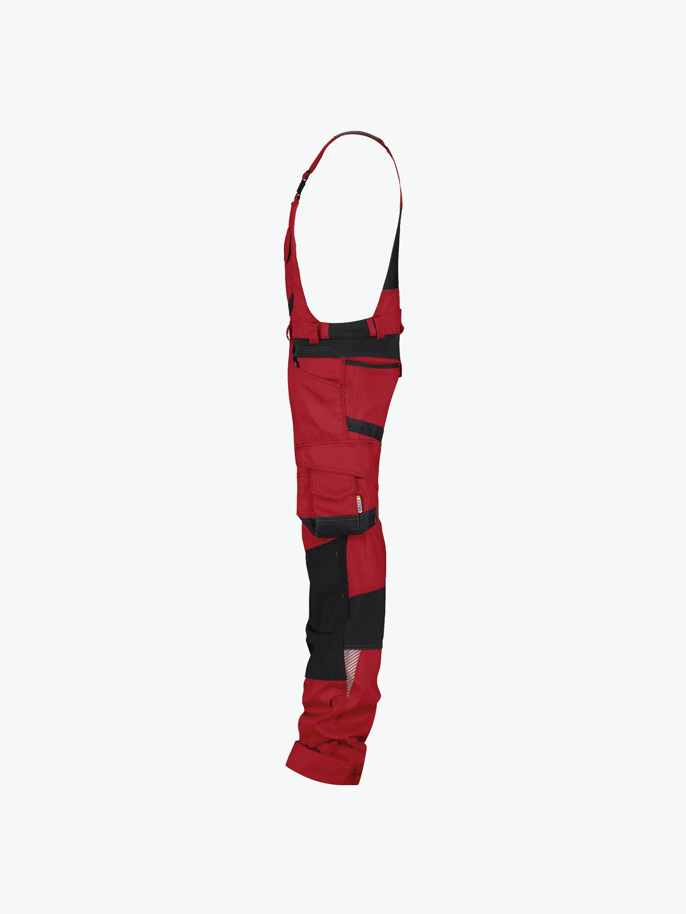 Dassy Tronix Bretelbroek met stretch en kniezakken - Rood/Zwart Werkbroek Dassy