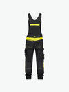 Dassy Ulsan Bretelbroek met stretch en kniezakken - Zwart/Fluogeel Werkbroek Dassy