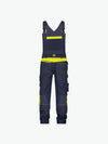 Dassy Ulsan Bretelbroek met stretch en kniezakken - Nachtblauw/Fluogeel Werkbroek Dassy