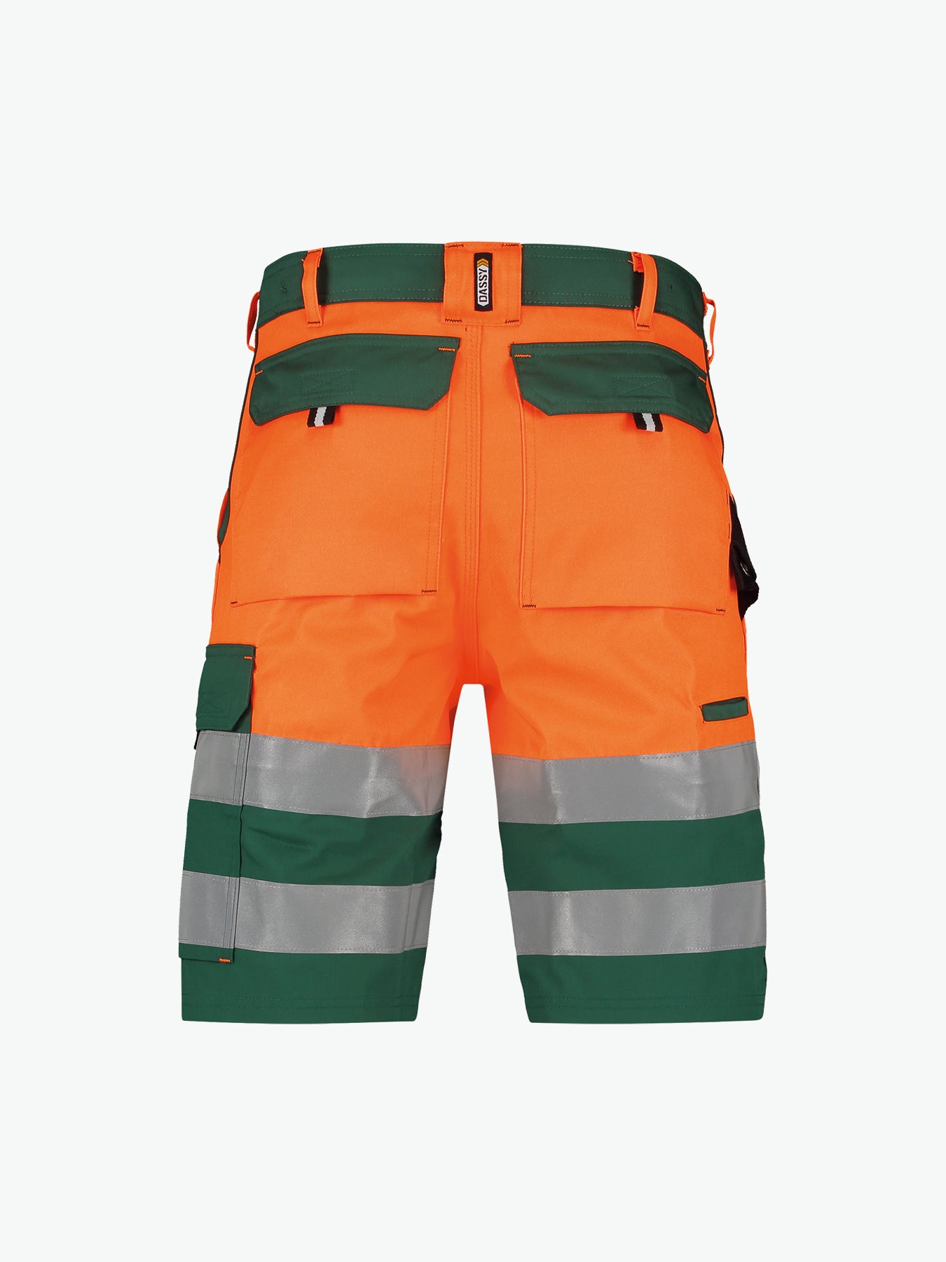 Dassy Venna Hogezichtbaarheidsshort - Flessengroen/Fluo-Oranje Korte Werkbroek HiVis Dassy
