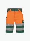 Dassy Venna Hogezichtbaarheidsshort - Flessengroen/Fluo-Oranje Korte Werkbroek HiVis Dassy