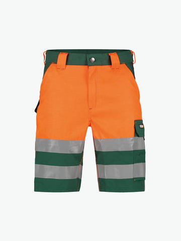 Dassy Venna Hogezichtbaarheidsshort - Flessengroen/Fluo-Oranje Korte Werkbroek HiVis Dassy
