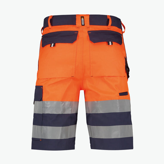 Dassy Venna Hogezichtbaarheidsshort - Marineblauw/Fluo-Oranje Korte Werkbroek HiVis Dassy
