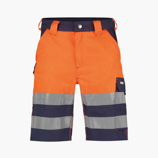 Dassy Venna Hogezichtbaarheidsshort - Marineblauw/Fluo-Oranje Korte Werkbroek HiVis Dassy