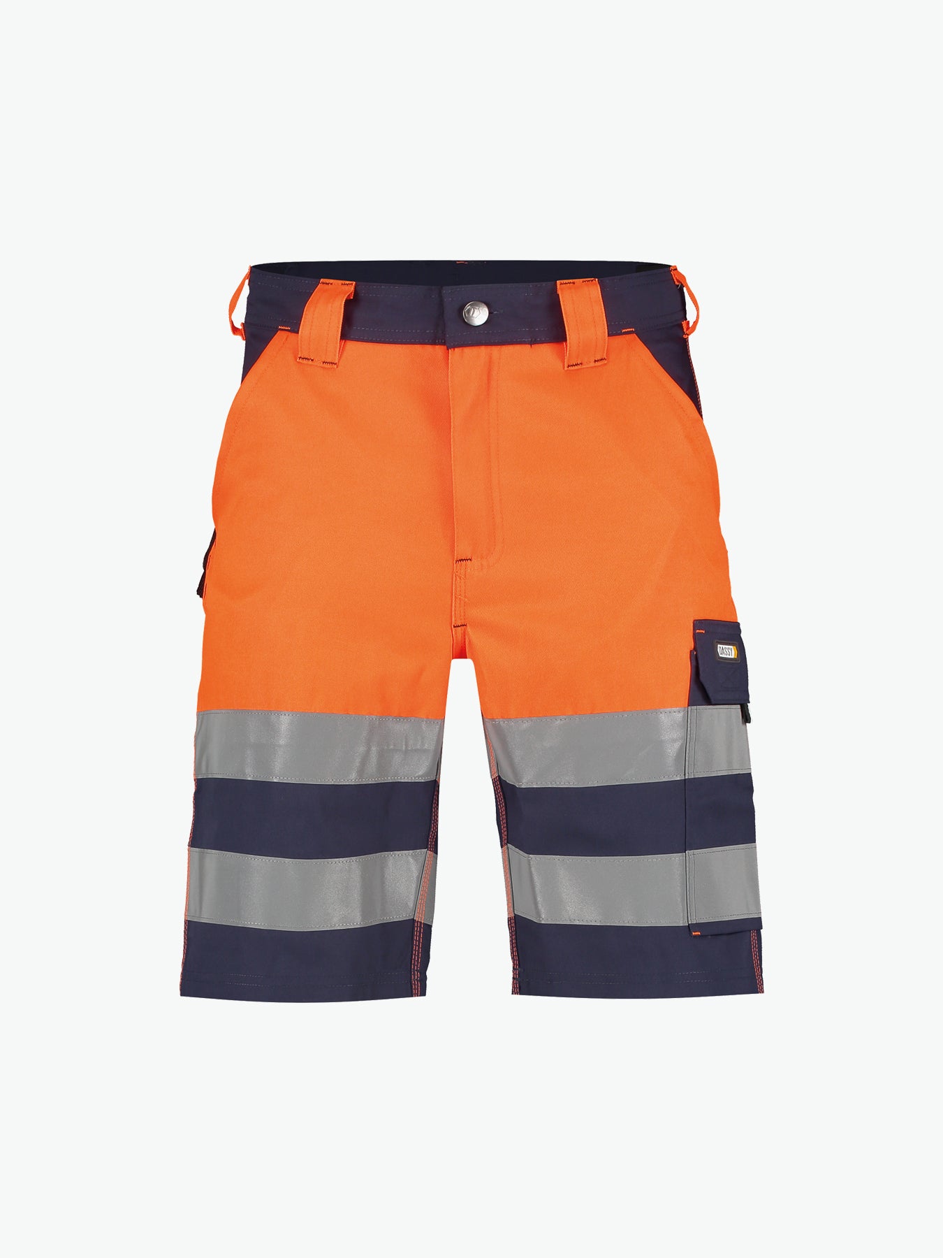 Dassy Venna Hogezichtbaarheidsshort - Marineblauw/Fluo-Oranje Korte Werkbroek HiVis Dassy