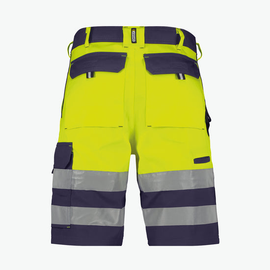 Dassy Venna Hogezichtbaarheidsshort - Marineblauw/Fluogeel Korte Werkbroek HiVis Dassy
