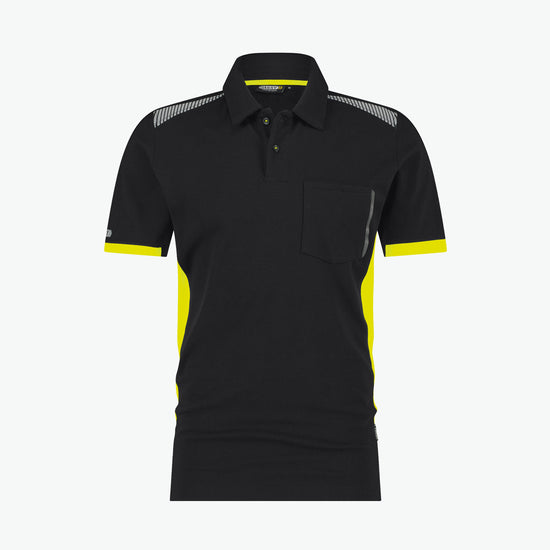 Dassy Veracruz Polo - Zwart/Fluogeel Werkpolo Dassy