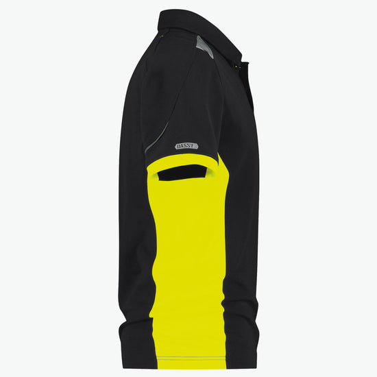 Dassy Veracruz Polo - Zwart/Fluogeel Werkpolo Dassy