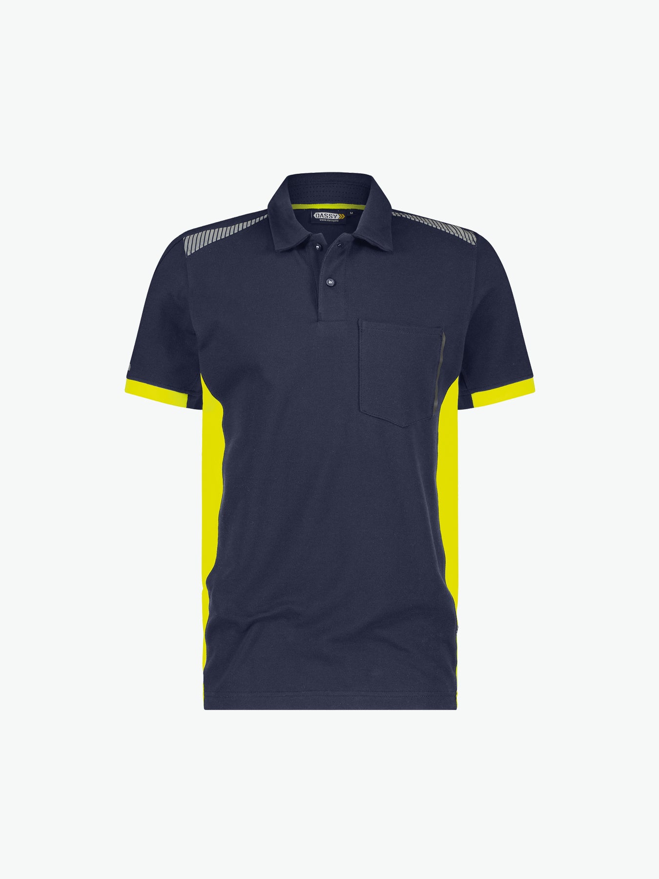 Dassy Veracruz Polo - Nachtblauw/Fluogeel Werkpolo Dassy