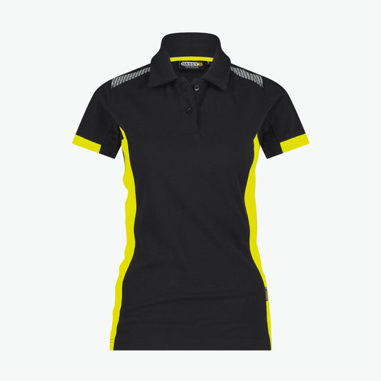 Dassy Veracruz Women Polo voor dames - Zwart/Fluogeel Werkpolo Dames Dassy