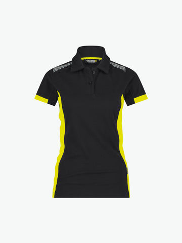 Dassy Veracruz Women Polo voor dames - Zwart/Fluogeel Werkpolo Dames Dassy