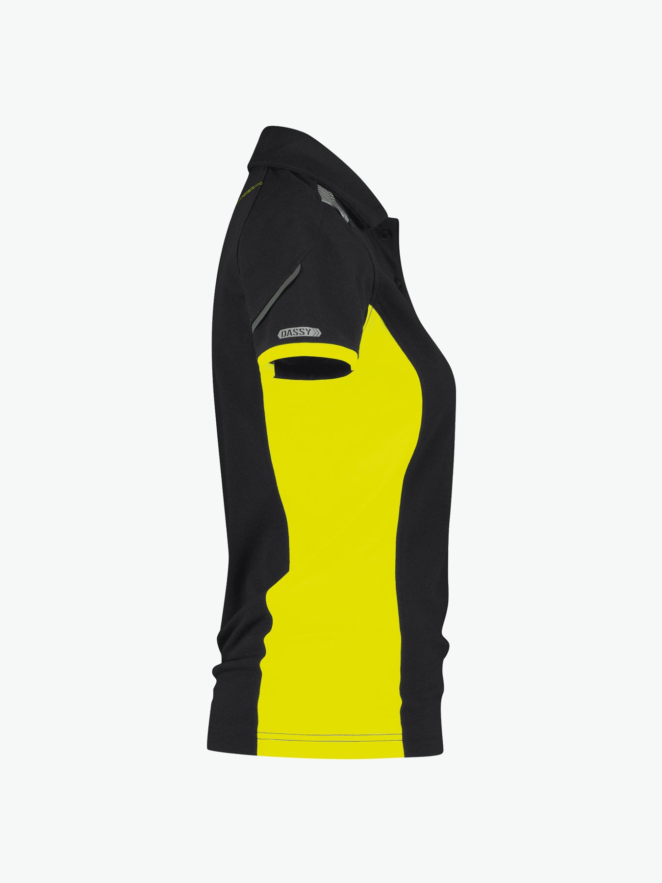 Dassy Veracruz Women Polo voor dames - Zwart/Fluogeel Werkpolo Dames Dassy