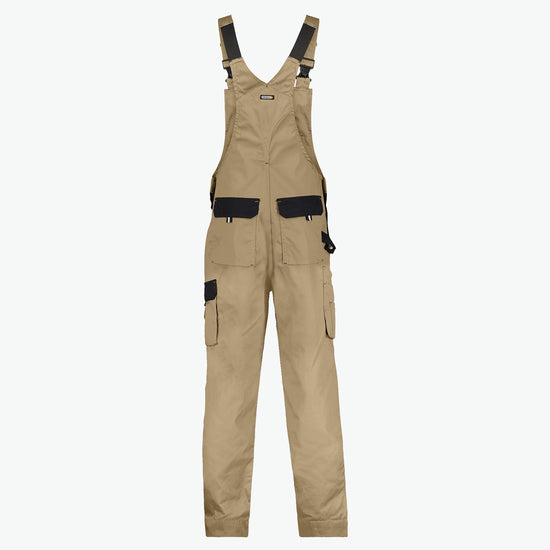 Dassy Versailles Tweekleurige bretelbroek met kniezakken - Beige/Zwart Werkbroek Dassy